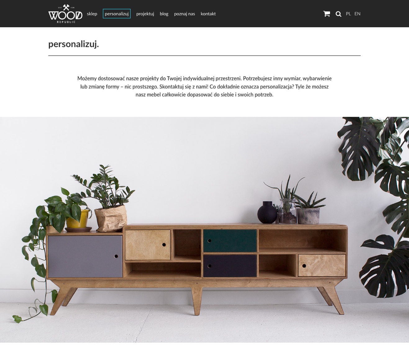 Improved customer experience on a furniture shop website screenshot